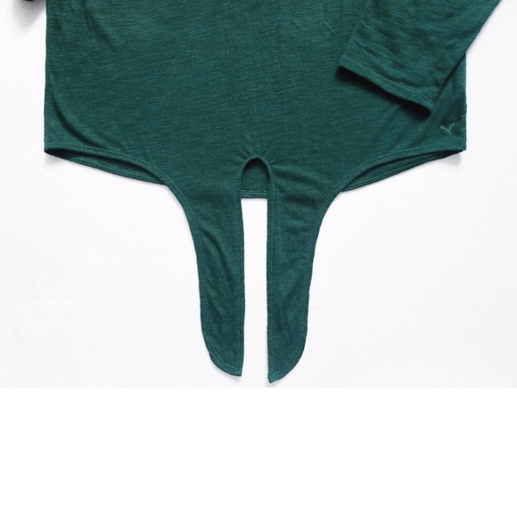 NWT Emerald Tie Front Convertible Sleeve Top/Shirt - Picture 5 of 7